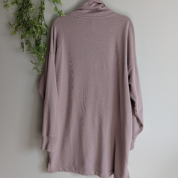 (aerie) Dusty Pink Turtle Neck Sweatshirt Dress Lg - Picture 11 of 15